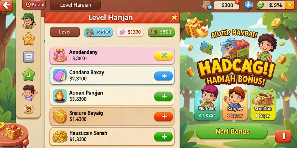 Berbagai karakter unik untuk dipilih.