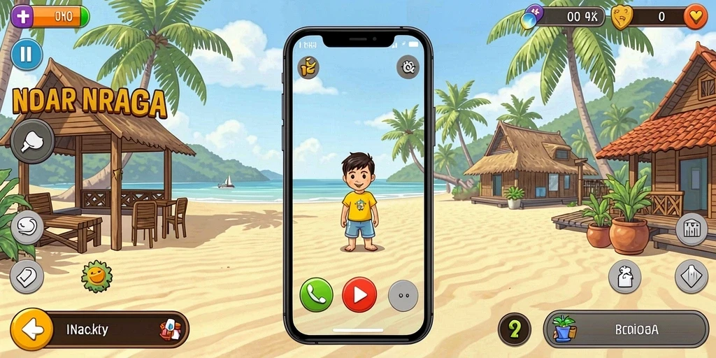 Interaksi dengan pemain lain dalam mode multiplayer.
